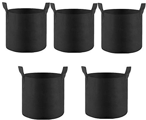Sacs à Plantes, Lot de 5 Sac de Culture en Non Tissé Sac de Plantation Sac de Jardin,avec Poignée, Pot Jardinage, Sac Pomme de Terre, Sac Vegetaux Jardin, Sac de Jardin (3 gallons)