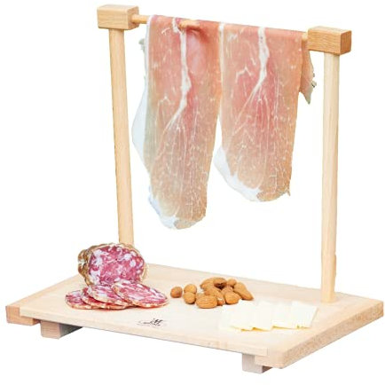 Mottinox Tagliere Aperitivo in Legno di Faggio M, Vassoio per Antipasti, Made in Italy, 33.5 x 23 x 25,5h, Stupisci i Tuoi Ospiti