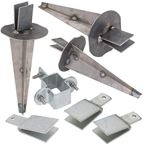 VOSS.farming Dreier-Eckstreben-Set für Z-Profil, Set für DREI Querstreben, aus Stahl und verzinktem Stahl, Knotengeflecht