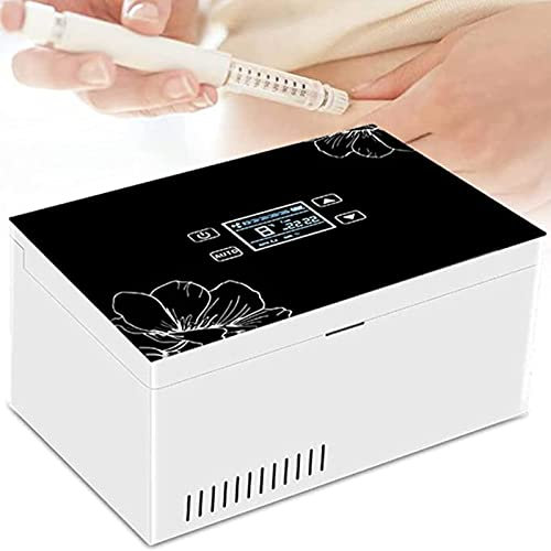 LTSRLL Auto Parts Refrigerador Portátil De Insulina, Mini Refrigerador Enfriador Eléctrico, Nevera Coche Refrigerador De Medicamentos para El Hogar Oficina Viajes,2batteries