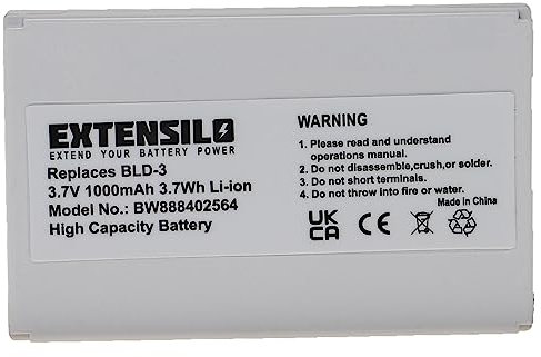 EXTENSILO Akku kompatibel mit Nokia 7210, 6610i, 7250, 7250i, 6220, 2100, 3200, 3300 Handy Smartphone Telefon (1000mAh, 3,7V, Li-Ion, Weiß)