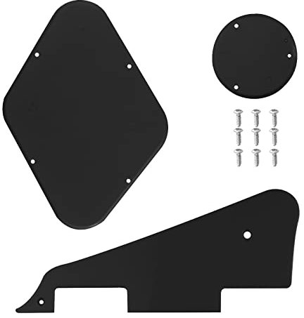 Set von 3 Stück LP Pickguard Control Backplate Select Switch Plate Cover mit Schrauben kompatibel mit Epiphone Les Paul Standard Gitarre Kunststoff schwarz