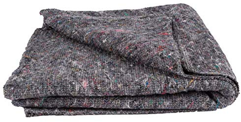 Kortpack | Lot de 50 couvertures de déménagement | Format : 150 x 200 cm | 1,05 kg par pièce | Gris | Cousu sur les 4 côtés | Fabriqué à partir de matériaux recyclés