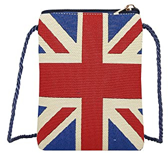Signare Tapestry Mini Crossbody Handytasche Damen Geldbörse für Telefon Handytasche Handy Geldbörse Smartphone Tasche (Union Jack, SM02-UJ), union jack, One Size
