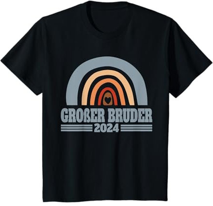 Kinder Großer Bruder 2024 Regenbogen T-Shirt