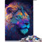 Puzzles für Erwachsene 1000 Teile Psychedelischer Löwe Puzzles für Erwachsene Holzpuzzle Lernspielzeug (Größe 50x75cm)