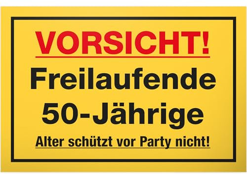 DankeDir! Freilaufende 50 Jährige - 30 x 20 cm Schild - 50. Geburtstag 50 Jahre Geburtstagsgeschenk 50er Frauen Geschenk Freundin - Partydeko Geburtstagskarte Geburtstagsdeko Geschenkidee