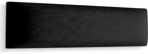 Muralo Cuscino da parete in tessuto, per camera da letto, soggiorno, letto, lettino, cuscino lombare, moderno di lusso, imbottito, pannello (nero, 60 cm x 20 cm)