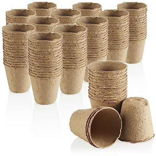 com-four® 180x Anzuchttopf für Pflanzen - Pflanztöpfe für die Anzucht - Blumentopf für die Pflanzenzucht - Wiederverwendbare Anzuchttöpfe (180x rund - 8cm)