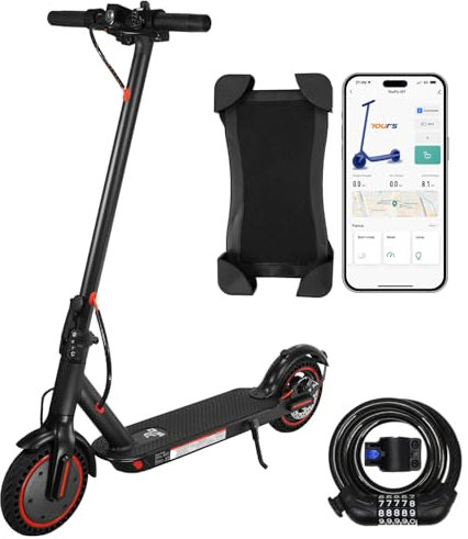 Electric Scooter Adults 8.5” Solid Tires 3 Speed Modes 20-30Km Range Foldable Electric Scooters with App Double Braking E Scooter 350W Adult Electric Scooter for Teens