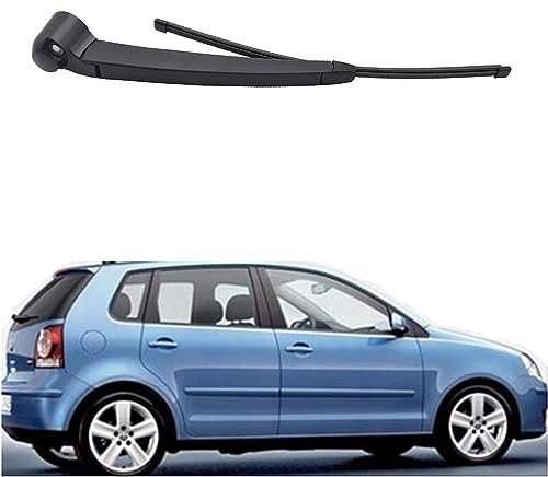 Heckwischerarm Heckscheibenwischer für Polo MK 4 9N 3 2002-2009, Hinterer Scheibenwischerarm und Blatt Set Gummi Reinigungsfenster Ersatzteile