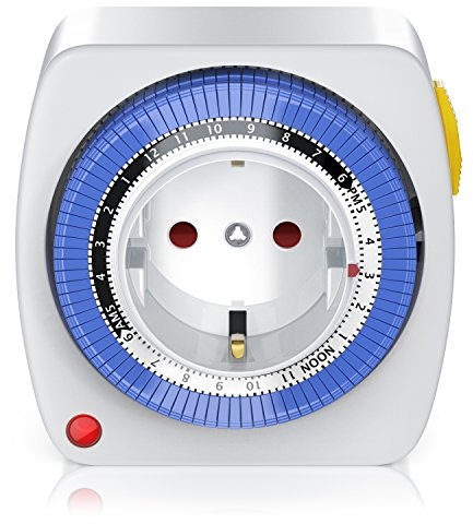 CSL - Mechanische Zeitschaltuhr Steckdose, Timer-Steckdose 24 Std, 3680W, Analog 96 Segmente, 15 Minuten Intervall