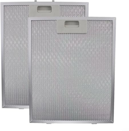 Filtro de grasa de metal, 5 capas de malla, filtro de campana extractora de malla de acero inoxidable, filtro de ventilación para extractor de cocina, ventilador, 340 x 280 x 9 mm (2 unidades)