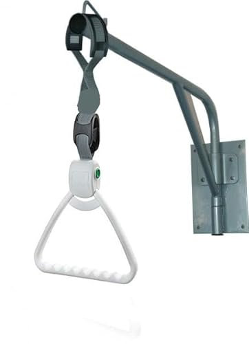 Pflegehome24® Bettaufrichterwandhängend, weiß Triangel AUTOMATIK zur Wandbefestigung - Bettgalgen Aufstehhilfe