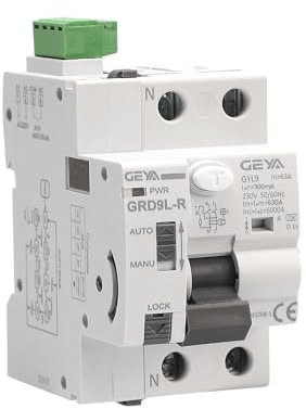 GEYA Reconectador automático con disyuntor de seguridad de dispositivo de reconexión automática RCCB RCD ELCB tipo A (Reconectador AC220V+Tipo A RCCB 2P-63A-300mA)