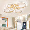 YOLEDY Deckenlampe Led mit Fernbedienung & APP, Decken Lampen mit 6 Ring, Dimmbar, Licht Memory Funktion mit Timer, Moderne Deckenleuchte Rund Wohnzimmer Flur Schlafzimmer, Gold