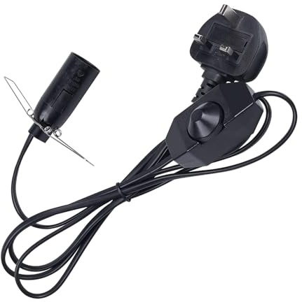 BRITECO Premium-Salzlampen-Ersatz-Lampe mit verstellbarem Dimmschalter, ideal für Himalaya-Salz-Stein-Lampen, Salzkristall-Lampen, langlebiges Lampenkabel und Leuchtmittel im Lieferumfang enthalten