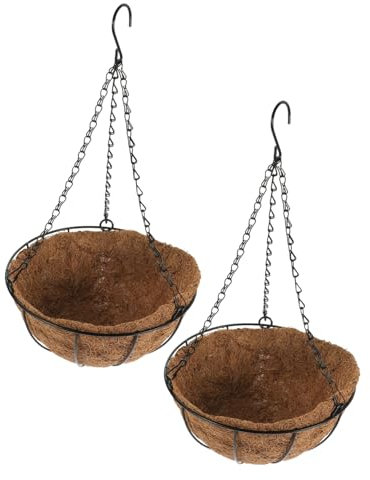 POPETPOP 4 Sätze Kokospalmen-hängekorb Saftiger Baumschultopf Blumentopf-aufhänger-Korb Gartenbedarf Eimer Blumenhalter Pflanzer Blumentöpfe Outdoor-Korb Schmiedeeisen Hängendes Becken