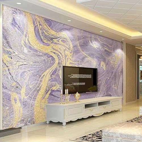 SABORR Fototapete 3d wohnzimmer tapete abstrakt lila gold TV hinterwand schlafzimmer dekorative kunst sticker malerei