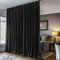 PANOVOUS Extra Large Room Divider Privacy Curtains - Thermal Insulated Blackout Pencil Pleat Curtains, Ceiling Curtain for Garage & Windows, 100W x 108L Inches, Black (1 Panel)