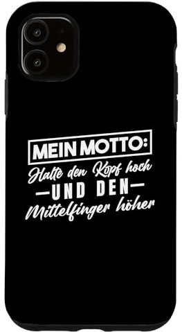 Hülle für iPhone 11 Halte den Kopf hoch und den Mittelfinger höher