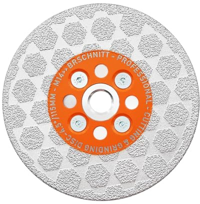 Diamant Trennscheibe 115mm - BRSCHNITT Doppelseitig zum Schneiden und Schleifen Granit Marmor Fliese Natursteine Sechseckmuster