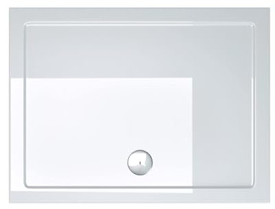 doporro Duschtasse Duschwanne 70x90x4 flach aus Acryl in Weiß Rechteckig DIN-Anschlüsse für bodenebene Montage geeignet Faro2