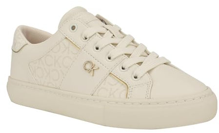 Calvin Klein Damen Charie Sneaker, Ivory Logo 150, 39 EU