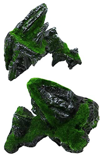 Zkydhbd Moosgebirge Aquarium Ornament Fisch für Dekorationen kleines Gelände Landschaft Verzierung für 2 Stück schwimmende Ro