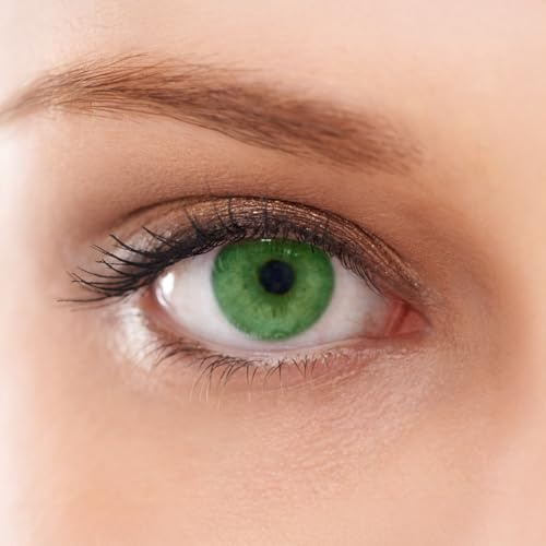 Easy Day Color Monthly Lens - VERDE Natural Super Realistic Design a 3 Tonalità - Lenti a Contatto Cosmetiche Mensili Senza Correzione, Gradazione 0,00 Diottrie