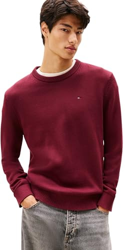 Tommy Jeans Herren Pullover Sweater Slim Fit, Rot (Red Wine), XS