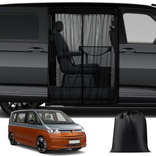 ZWPARTS Mosquitera Magnética Personalizada para VW T7 para Puerta Corrediza, Mosquitera para Furgoneta para Puerta Corrediza, Mosquitera con Cremallera en Puerta Central