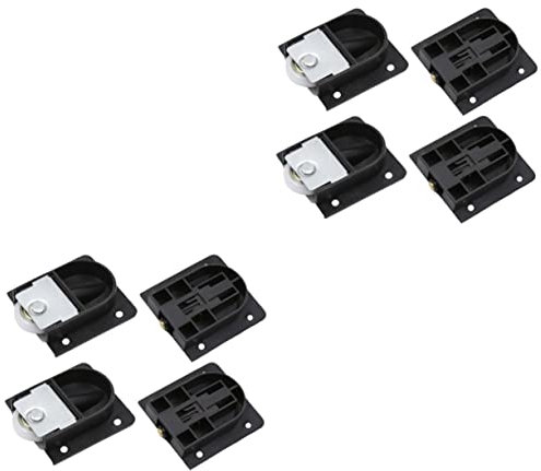 Gadpiparty 2 Set Ruota Per Ante Scorrevoli Dell'armadio Schermo Il Guida A Pavimento Per Ante Scorrevoli Dell'armadio Fermo Finestra Porta Box Auto Maniglia Rulli Plastica Black 4 Pezzi * 2