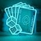 Wanxing Flush Neon Schild,Led Schild Poker Stil Wanddekoration,Neon Sign Dice Kreativ mit USB für Wand,Led Sign Kartenspiel Dimmbar Lichtwerbung für Pub Bar,Spielzimmer,Spielzimmer,Game Room Blau
