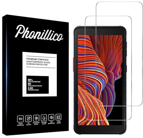 PHONILLICO Verre Trempé pour Samsung Galaxy Xcover 5 [Pack de 2] Film Protection Ecran Resistant Vitre Protecteur Anti Rayure