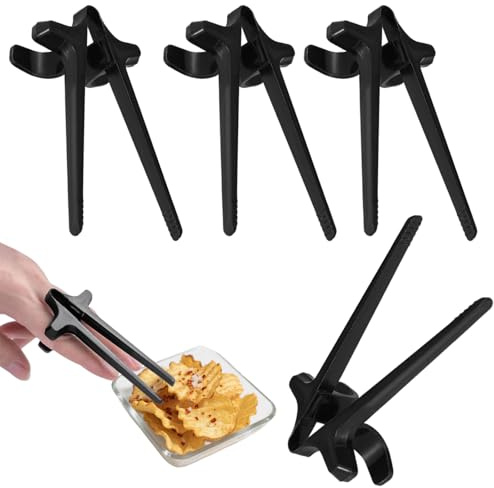4 Stück Snack Fingerstäbchen für Gamer, Stäbchen Fingerzange Greifer, Chips Snack Zange, Nicht schmutzige Hand Hilfs-Essstäbchen, Faule Finger Chopsticks für Arbeit Spiel Spielen