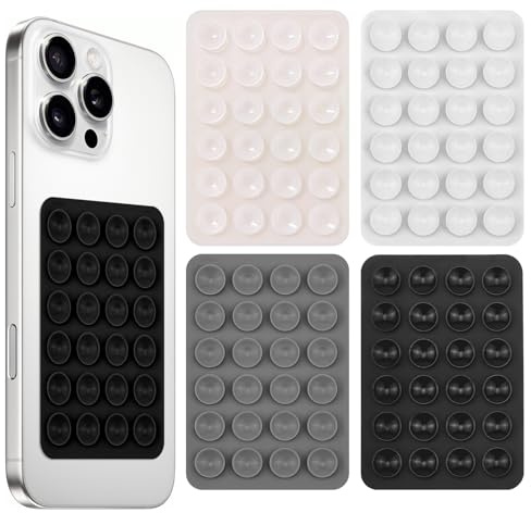 LAIVIYA 4 pezzi ventose in silicone per tutti i modelli di telefoni, supporto antiscivolo per selfie e video, mani libere, supporto a ventosa multiuso