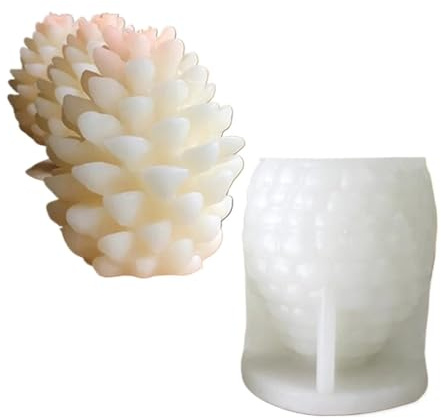 4PCS 3D Pine Cone Candle Silicone Mold DIY Multicavity Pine Nut Resin Soap Making Set Chocolate Cake Ice Mould Christmas Decor