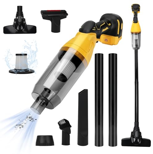 panthem Cordless Vacuum Compatible with Dewalt 18V 20V (Not include Battery), Handheld Electric Vacuum Cleaner with Brushless Motor, Portable Hand Vacuum with Filtration HEPA for Floor, Carpet, Car
