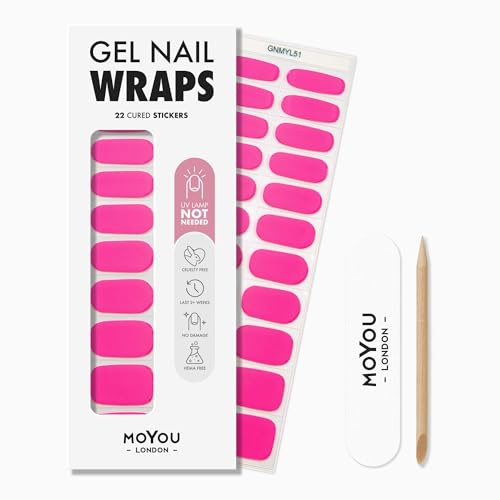 MOYOU LONDON Gel Nail Wraps - 22 Pre-Cured No Lamp Needed Nail Stickers