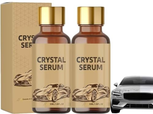 Ceramic Car Coating Kit-Crystal Serum, Nano Graphene Ceramic Coating Car, Quick Effect Coating Agent, 9h+ Hardness for Automotive Paint Protection, Long Lasting Protection, High Gloss (50ml, 2PC)