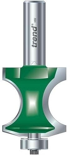 Trend CraftPro Traditional Torus Router Cutter, 1/2 Inch Shank, 37mm Cut Diameter & 40mm Cut Length, 13.5mm Radius, Tungsten Carbide Tipped, Bearing Guided, C260X1/2TC