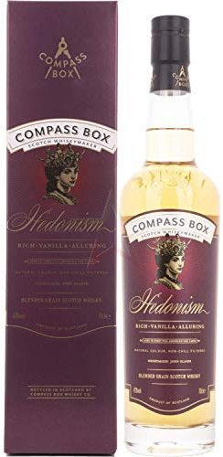 Compass Box - Hedonism Blended Grain Scotch Whisky - 43% ABV - Non Chill Filtered - Natural Colour - Vanilla Cream Toffee & Coconut Flavours - 70cl Bottle