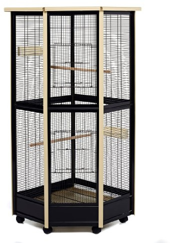 Little Friends Tall All Metal Corner Aviary Cage - Great for Birds, Rats