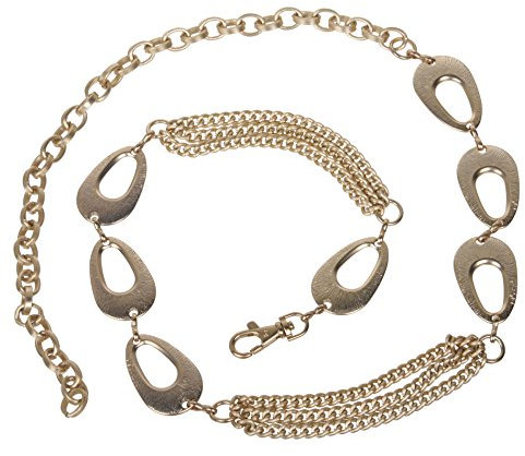 Women's Metal Oval Circle Chain Belt, Gold | One-size-fits-all