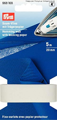 Prym Saumvlies mit Trägerpapier zum Einbügeln 20 mm weiß, Polyester