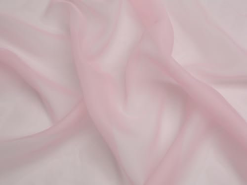 Tissu voile uni en polyester - Rose pâle – Vendu au mètre