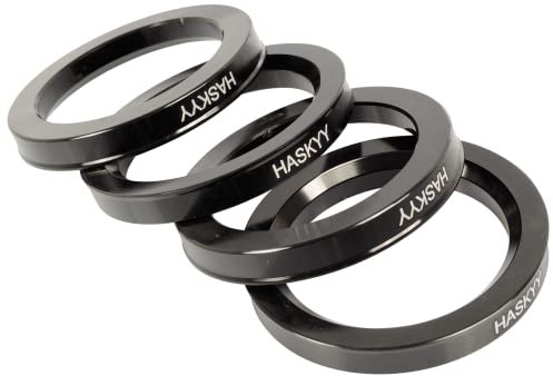 HASKYY 4X Eloxierte Aluminium Zentrierringe 76.0-57.1 aus Alu // Aluminium für viele Autohersteller.. in diversen Größen farblich zur Auswahl- SCHWARZ