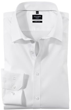 OLYMP Herren Hemd No. 6 Super Slim Fit Langarm, Weiß, 41