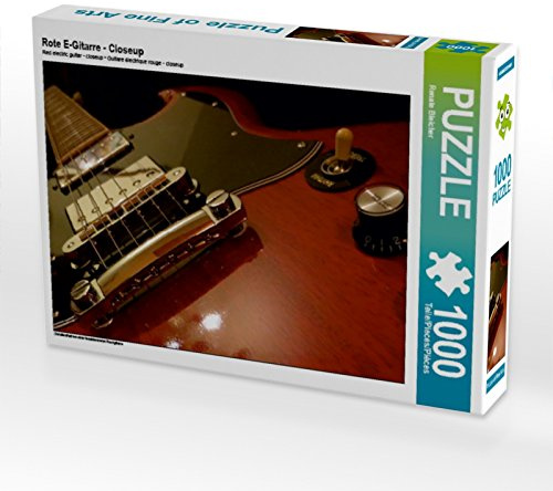 CALVENDO Puzzle Rote E-Gitarre - Closeup | 1000 Teile Lege-Größe 64 x 48 cm Foto-Puzzle für glückliche Stunden